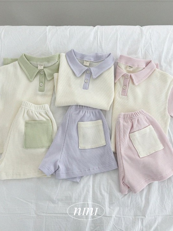 Macaroon Waffle Top Bottom Set