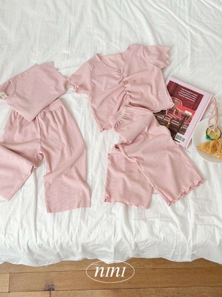 Nini Shirring Pleats Top Bottom Set
