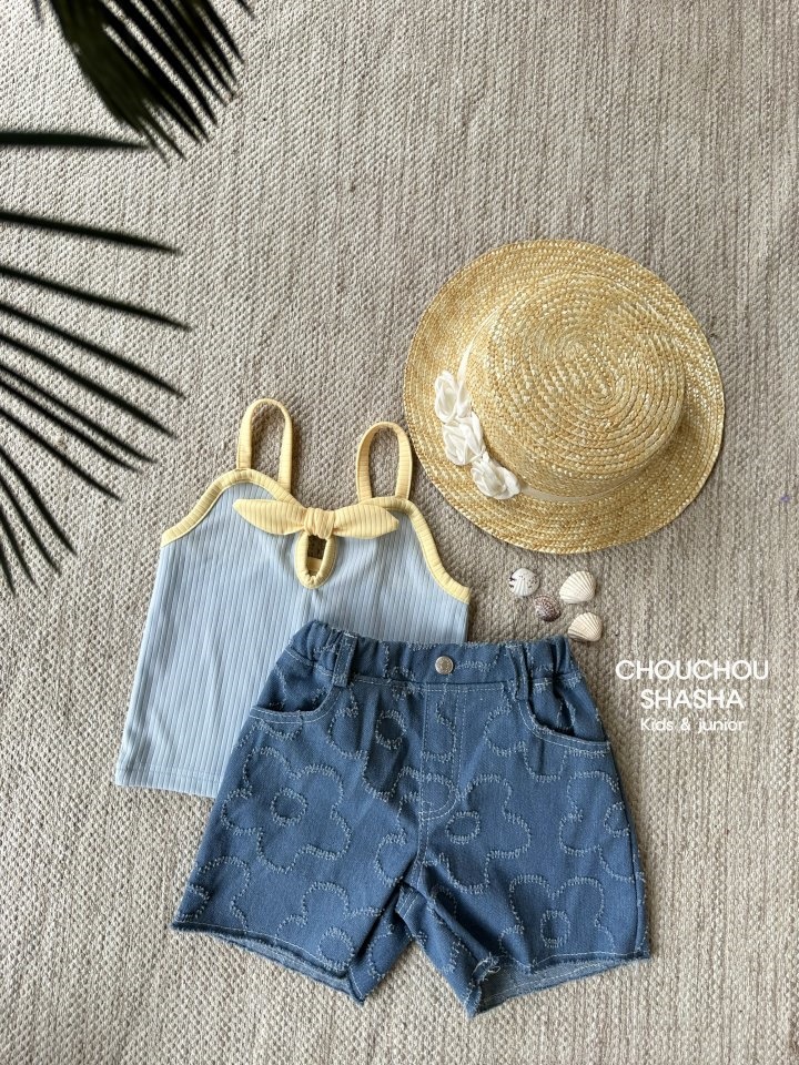 Summer Flower Denim Pants