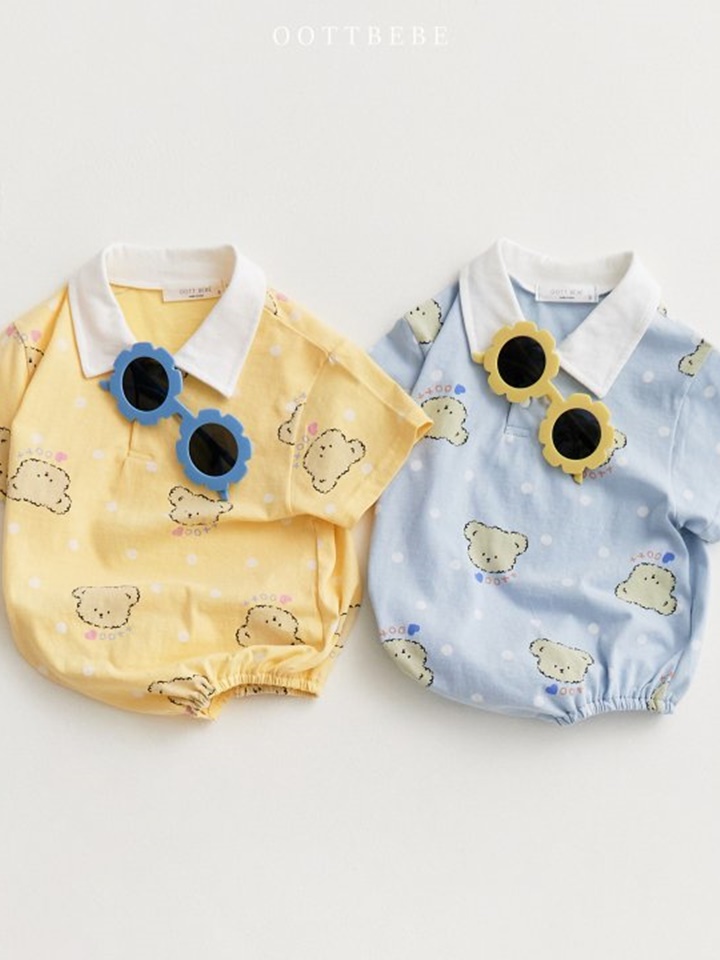 Dot Bear Collar Body Suit