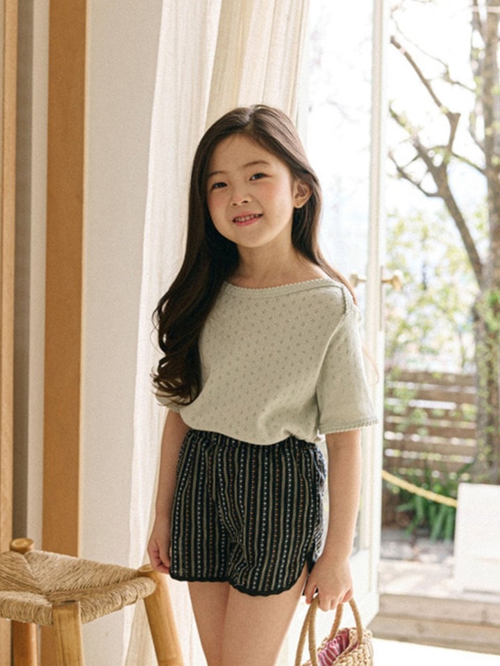 Eyelet Boat Neck Tee