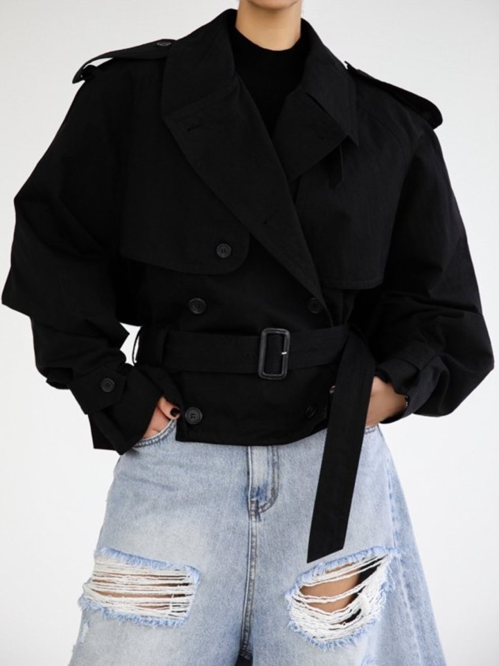 Oversized Cropped Trench Coat