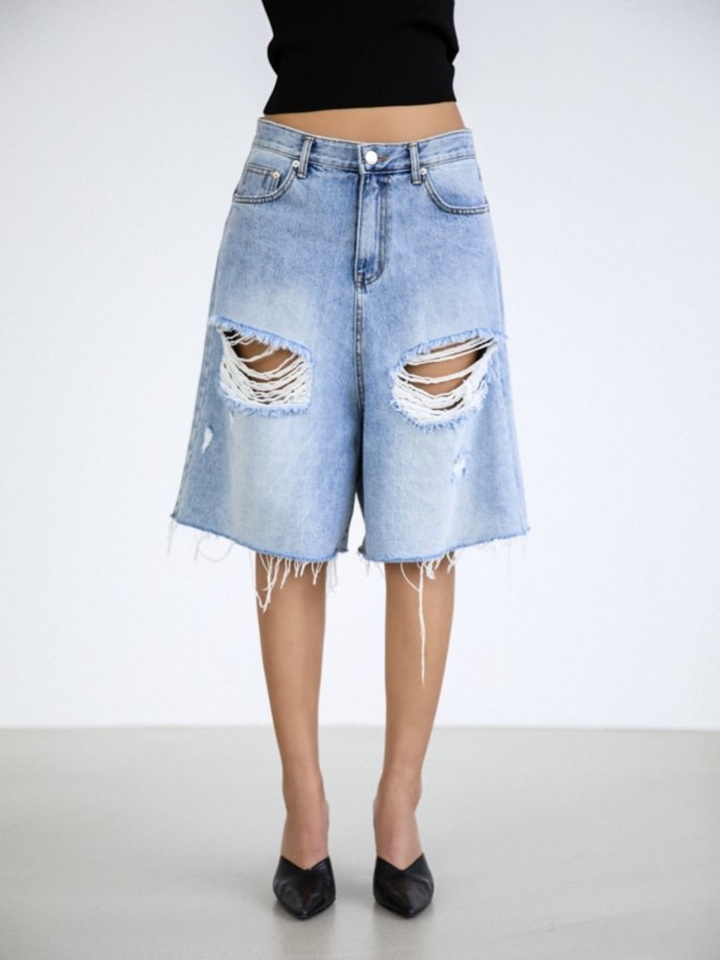 Destroyed Bermuda Denim Jeans