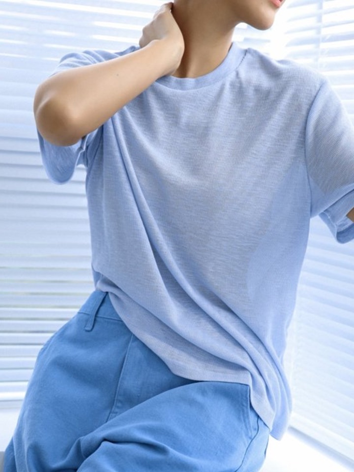 Knit Texture Loose Fit T Shirt
