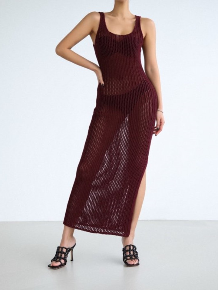 Organic C one Slit Maxi Cover Up Knit Dress