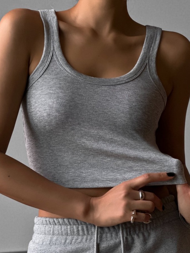 Ribbed Cropped Tank Sleeveless Top