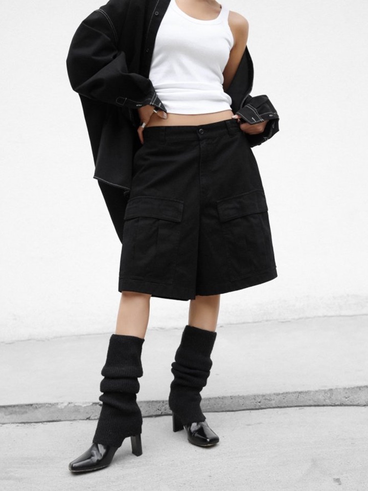 Washed C Cargo Bermuda Shorts