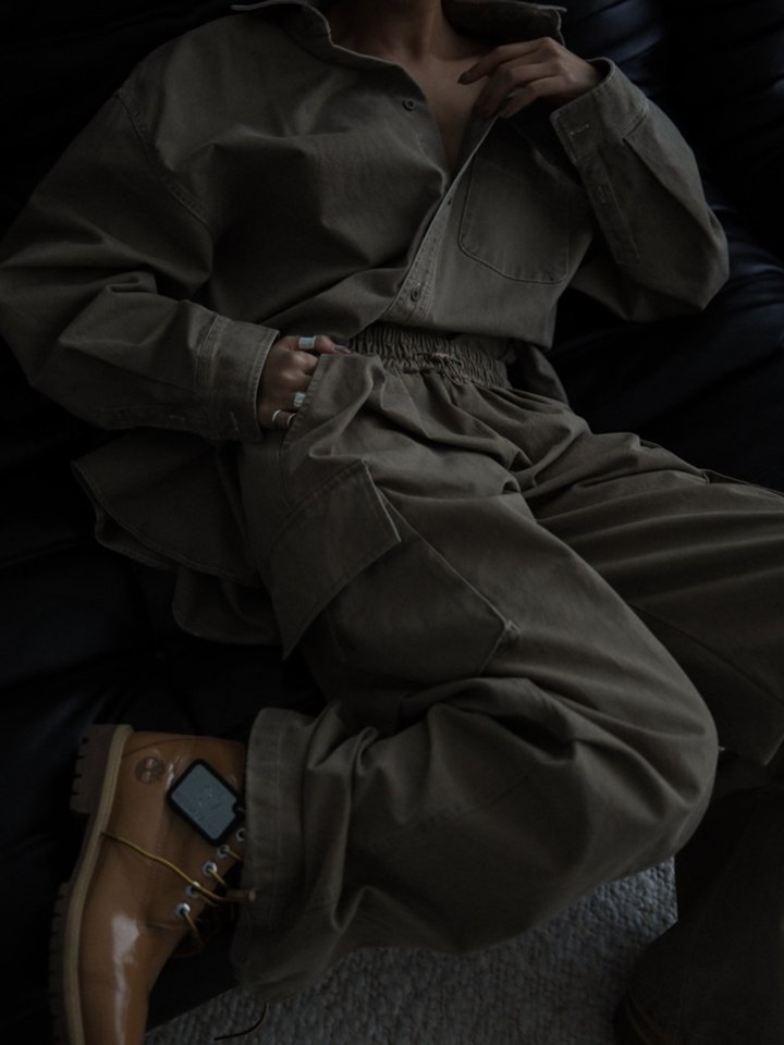 Washed C Cargo Jogger Trousers