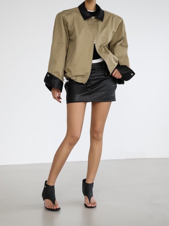L Collar Bi Color C Blouson