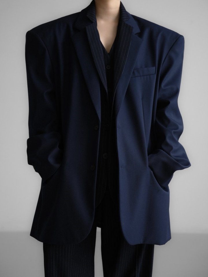 Maxi Oversized Single Breasted Two Button Blazer