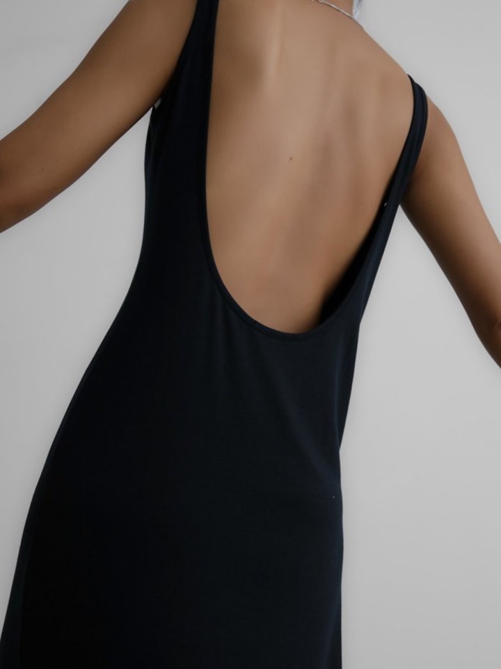 Summer Back Less Maxi Sleevess Dress