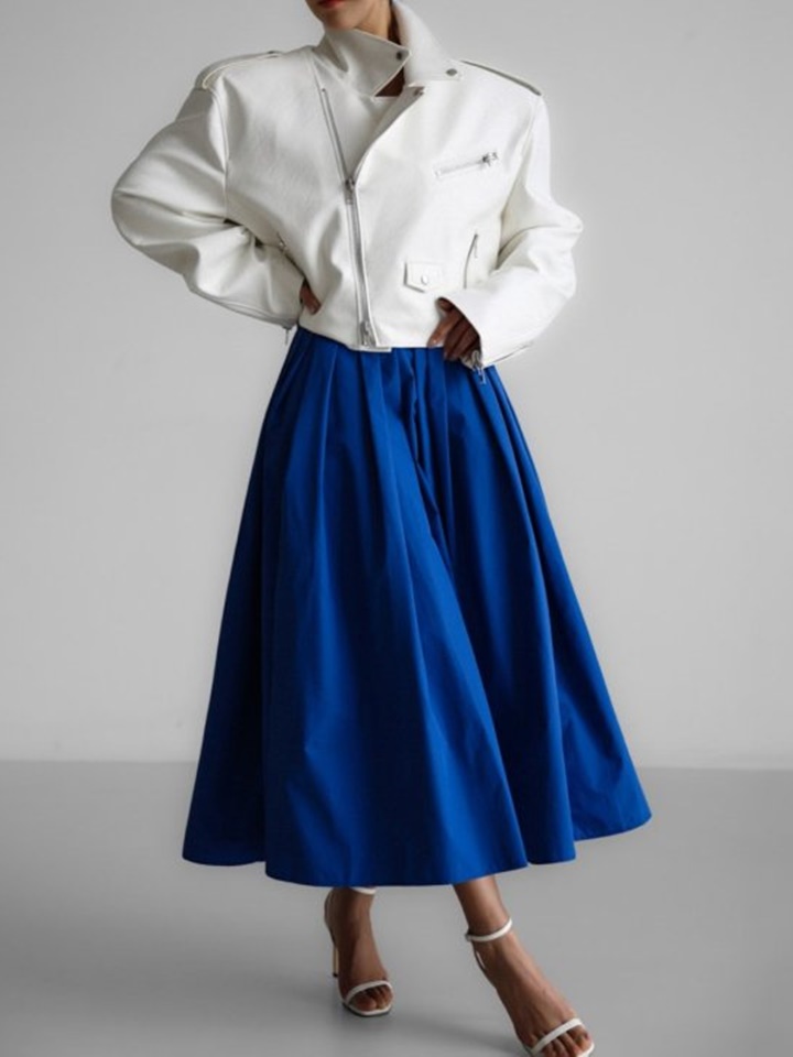 Oversized Vegan L Cropped Chunky Biker Jacket