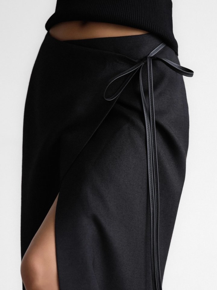 L Wrap Pencil Maxi Skirt