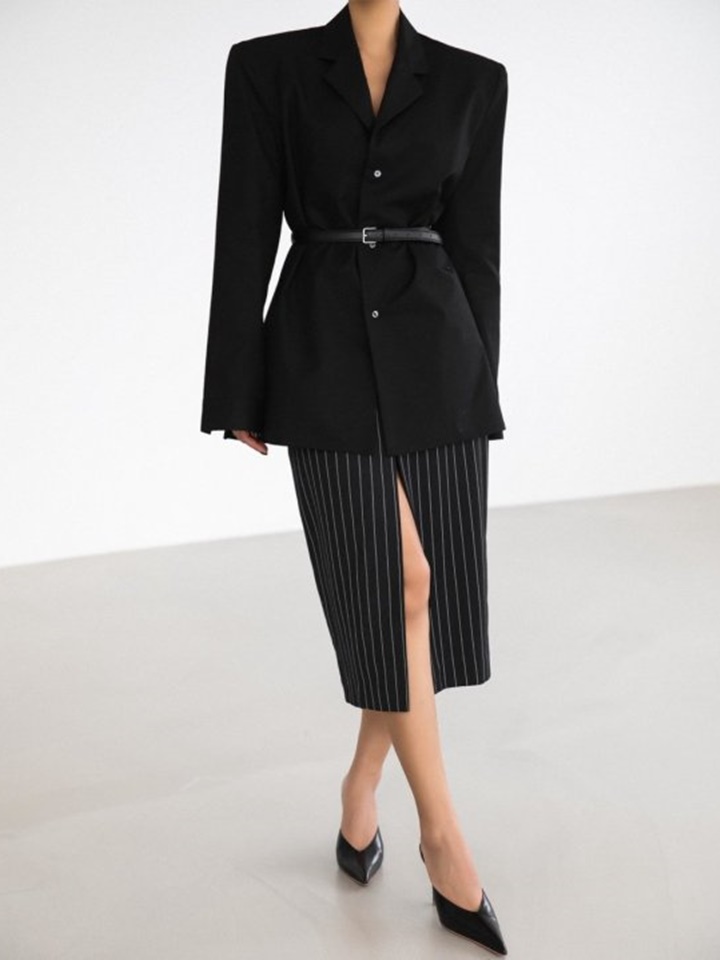 Padded Single Breasted Dhirt Detail Jacket