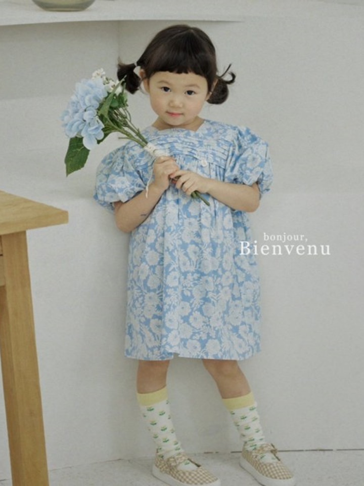 Balloon Blue Flower One-Piece