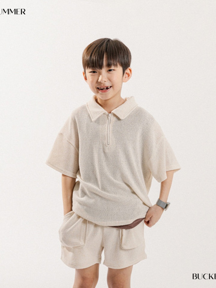 Knit Collar Short Sleeve Tee