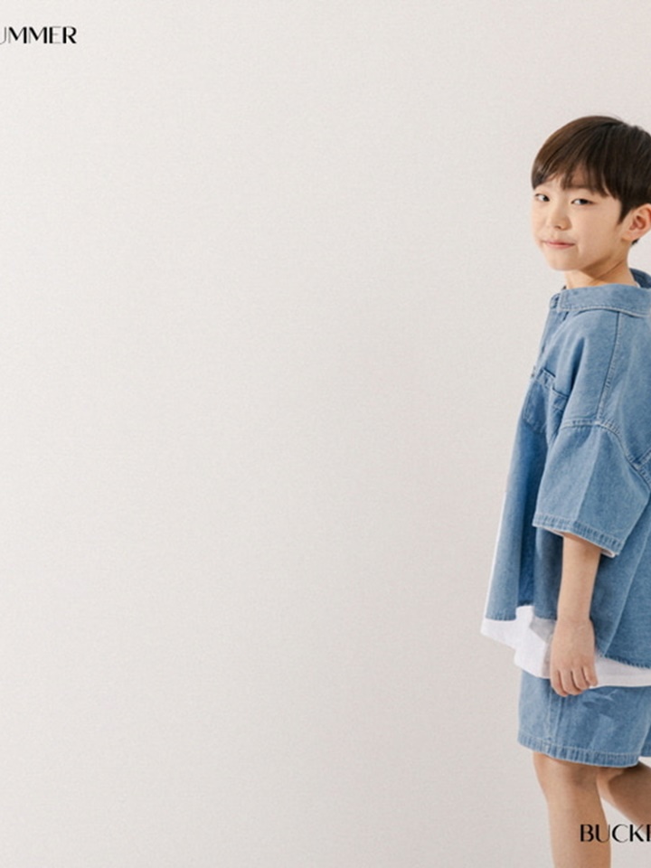 Basic Denim Short Sleeve Shirt
