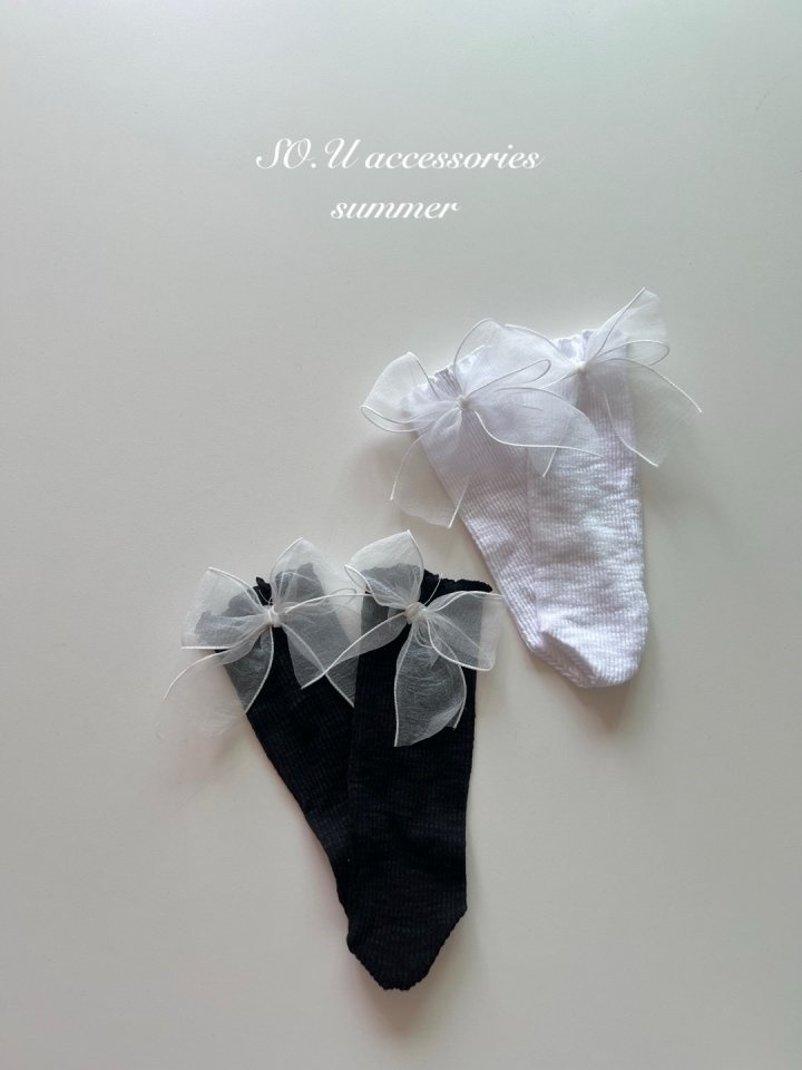Sha Ribbon Knee Socks