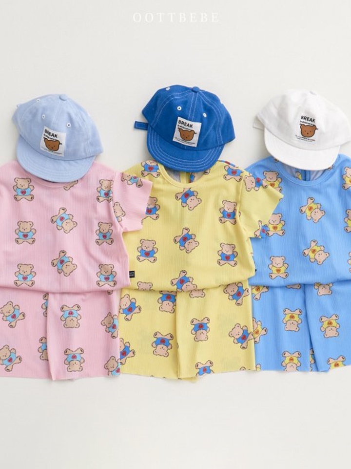 Bear Pleats Top Bottom Set