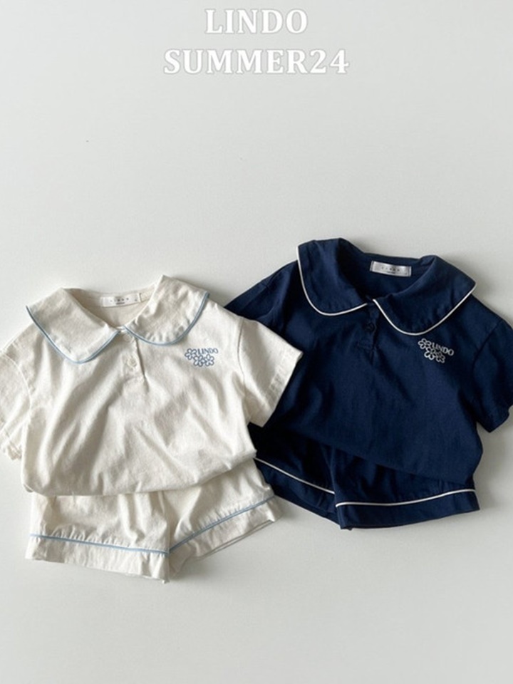 Day Collar Top Bottom Set