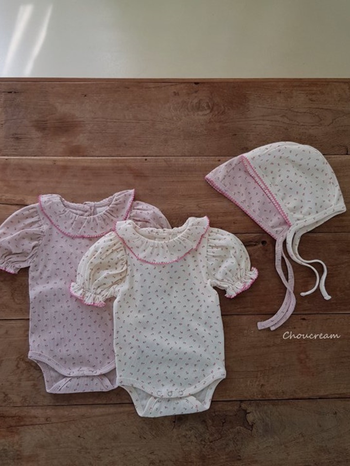 Pincot Frill Bonnet Body Suit Set