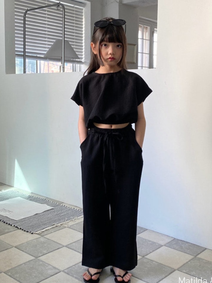 L Wide Pants Top Bottom Set