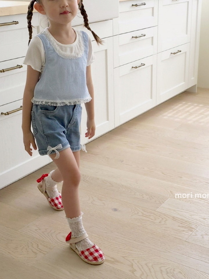 Denim Ribbon Pants