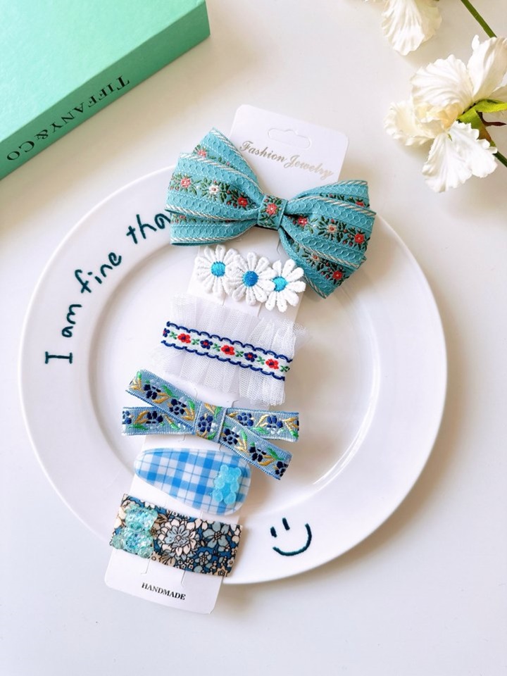 Blue Blanc Hair Pin Set