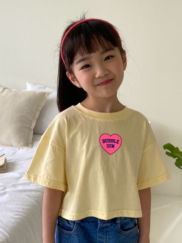 Bubble Heart Crop Tee