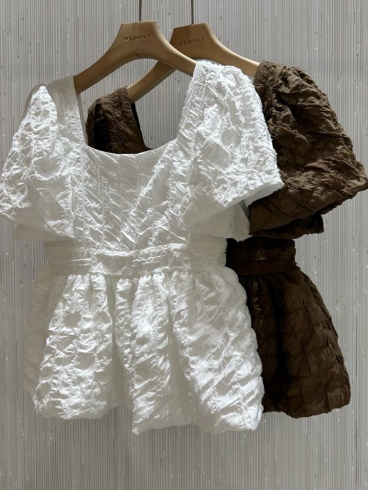 H Square Shirring Blouse