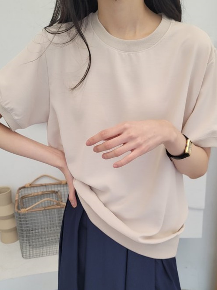 Silk Sweatshirt Short Sleeve Tee