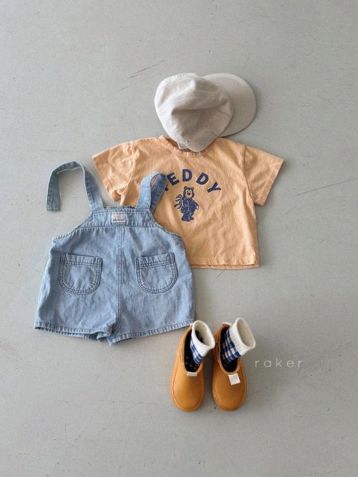 May Short Blue Denim Overalls