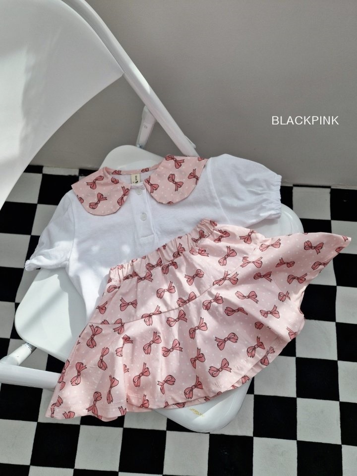 Dot Ribbon Top Bottom Set