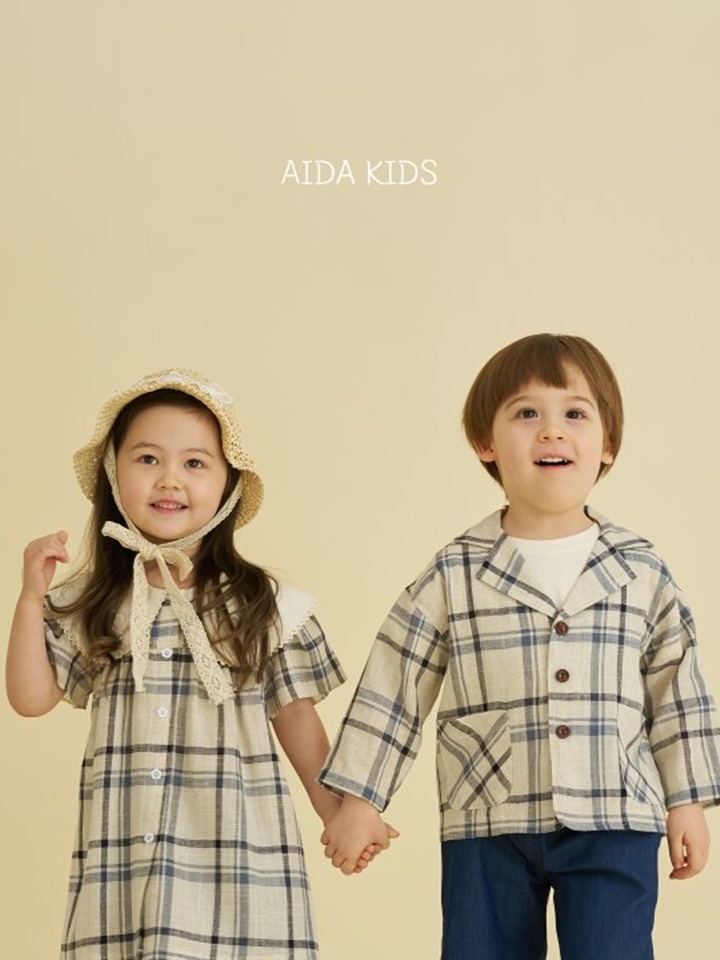 Check Cotton linen Jacket