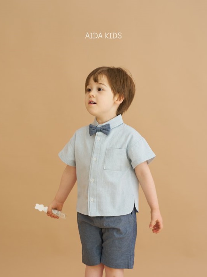 Washed Denim Short Sleeve Shirt
