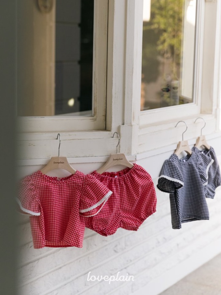 Check Bloomers Top Bottom Set