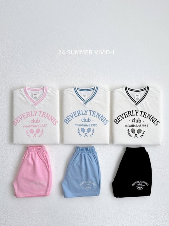 Tennis V Neck Top Bottom Set