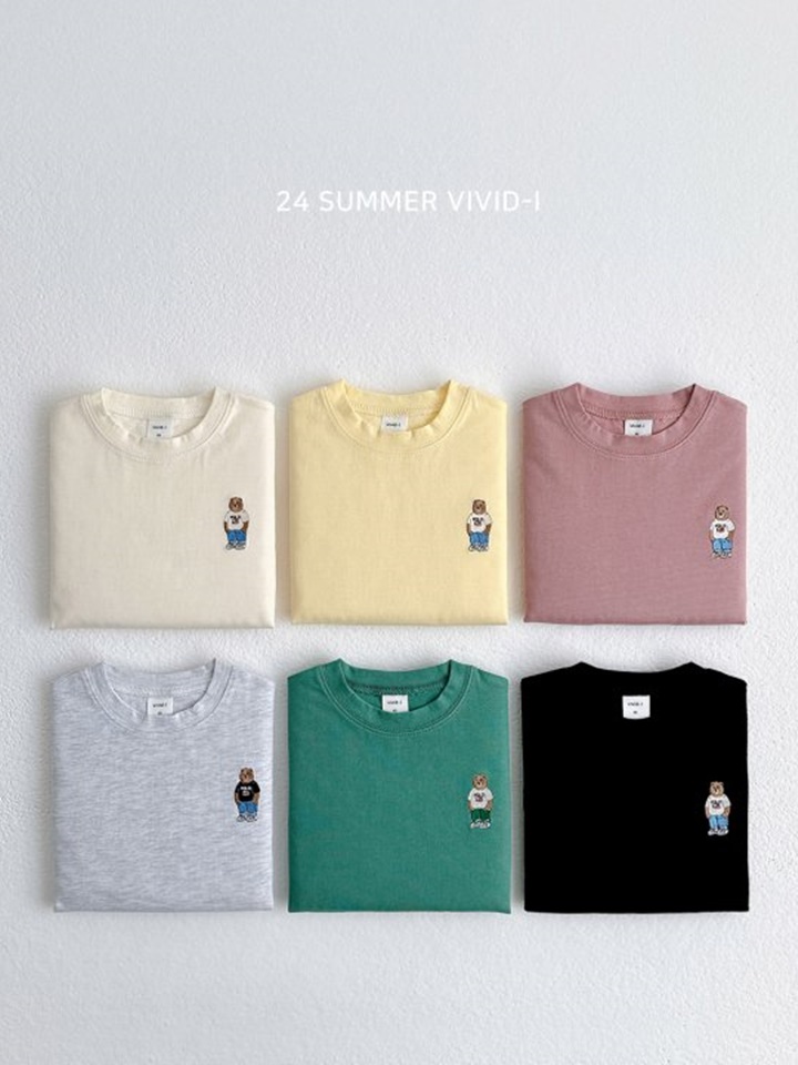 Embroidery Bear Short Sleeve Tee