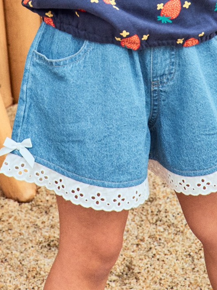 Denim Lace Skirt Pants