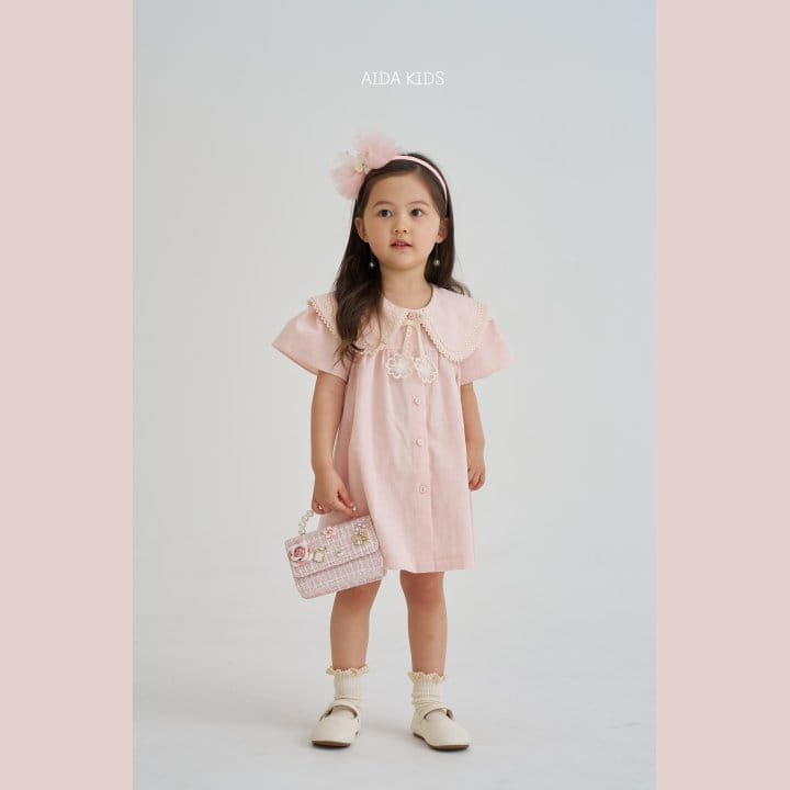 Aida - Korean Children Fashion - #designkidswear - Pink Sarah Bubble One-Piece - 2