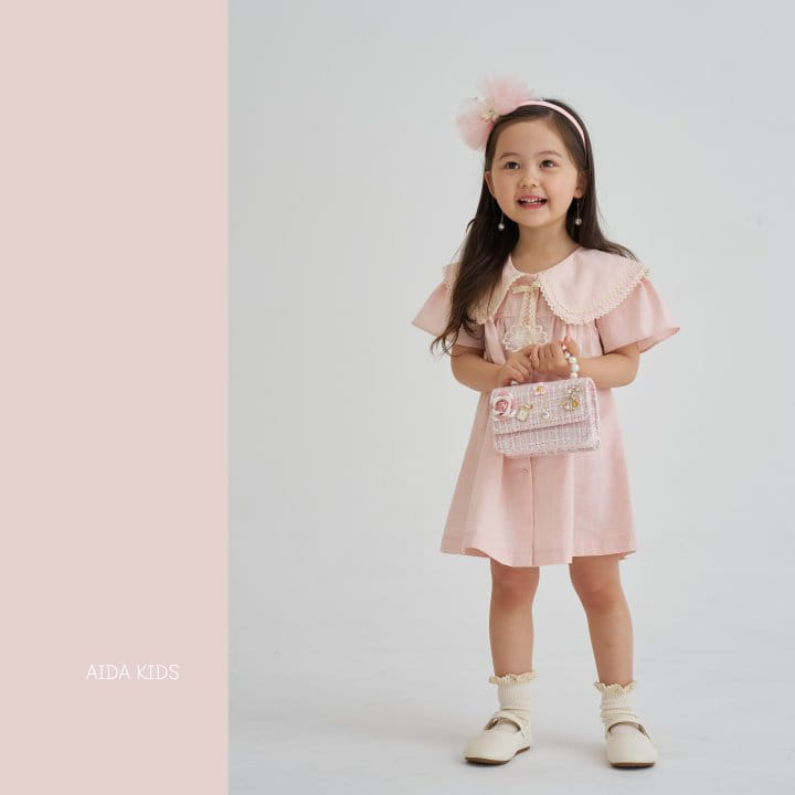 Aida - Korean Children Fashion - #discoveringself - Pink Sarah Bubble One-Piece - 4