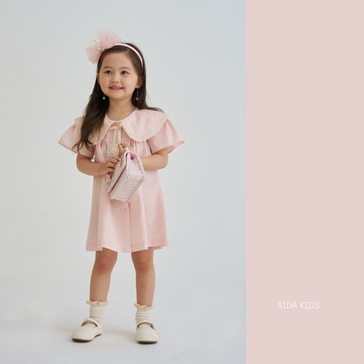 Aida - Korean Children Fashion - #kidsshorts - Pink Sarah Bubble One-Piece - 5
