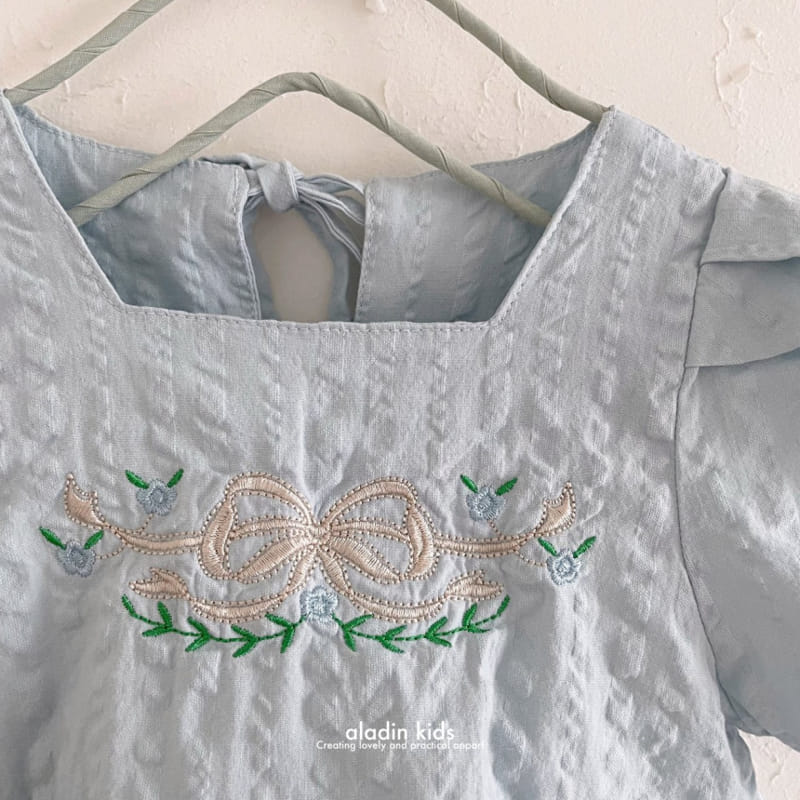 Aladin - Korean Children Fashion - #discoveringself - Ribbon Embroidery Mini One-Piece - 7