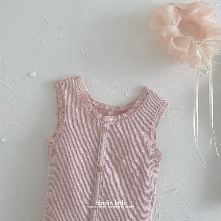 Aladin - Korean Children Fashion - #prettylittlegirls - Lace Rib Sleeveless Tee - 6