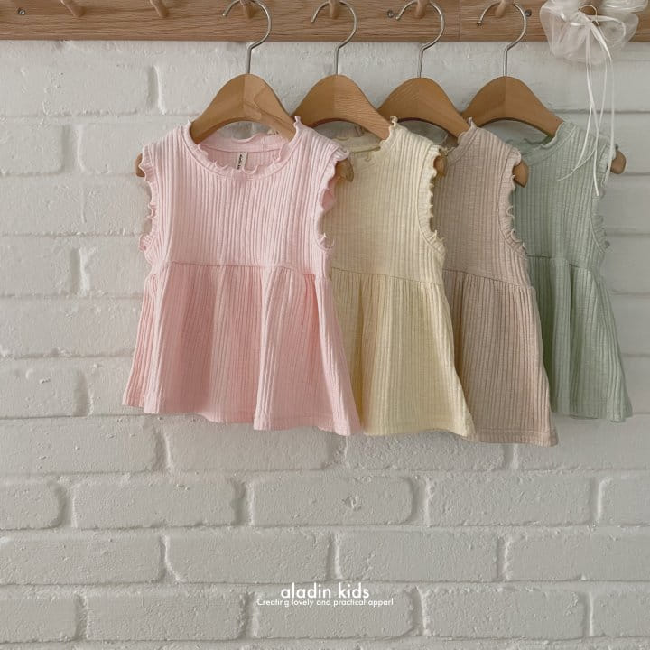 Aladin - Korean Children Fashion - #prettylittlegirls - Rib Sleeveless Blouse - 3