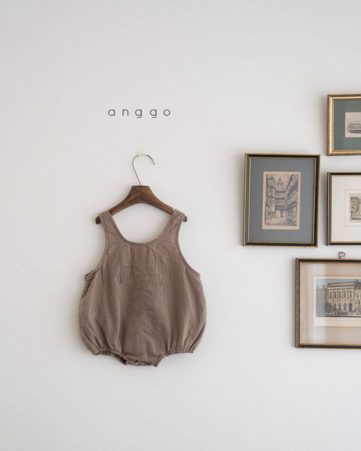 Anggo - Korean Baby Fashion - #babyboutiqueclothing - Brownie Overalls Romper - 4