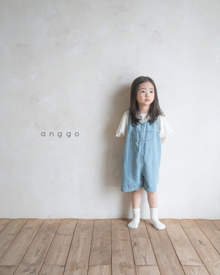 Anggo - Korean Children Fashion - #kidsshorts - Brownie Denim Overalls - 6