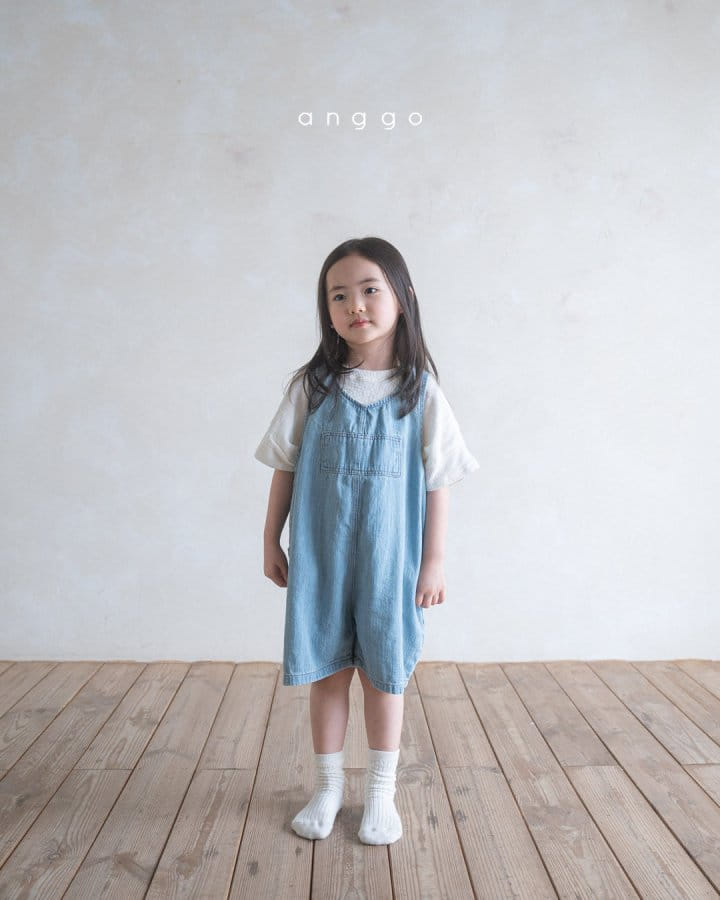 Anggo - Korean Children Fashion - #littlefashionista - Brownie Denim Overalls - 10