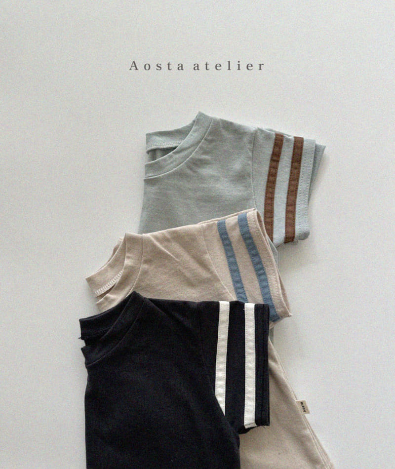 Aosta - Korean Children Fashion - #kidzfashiontrend - Line Tee - 4