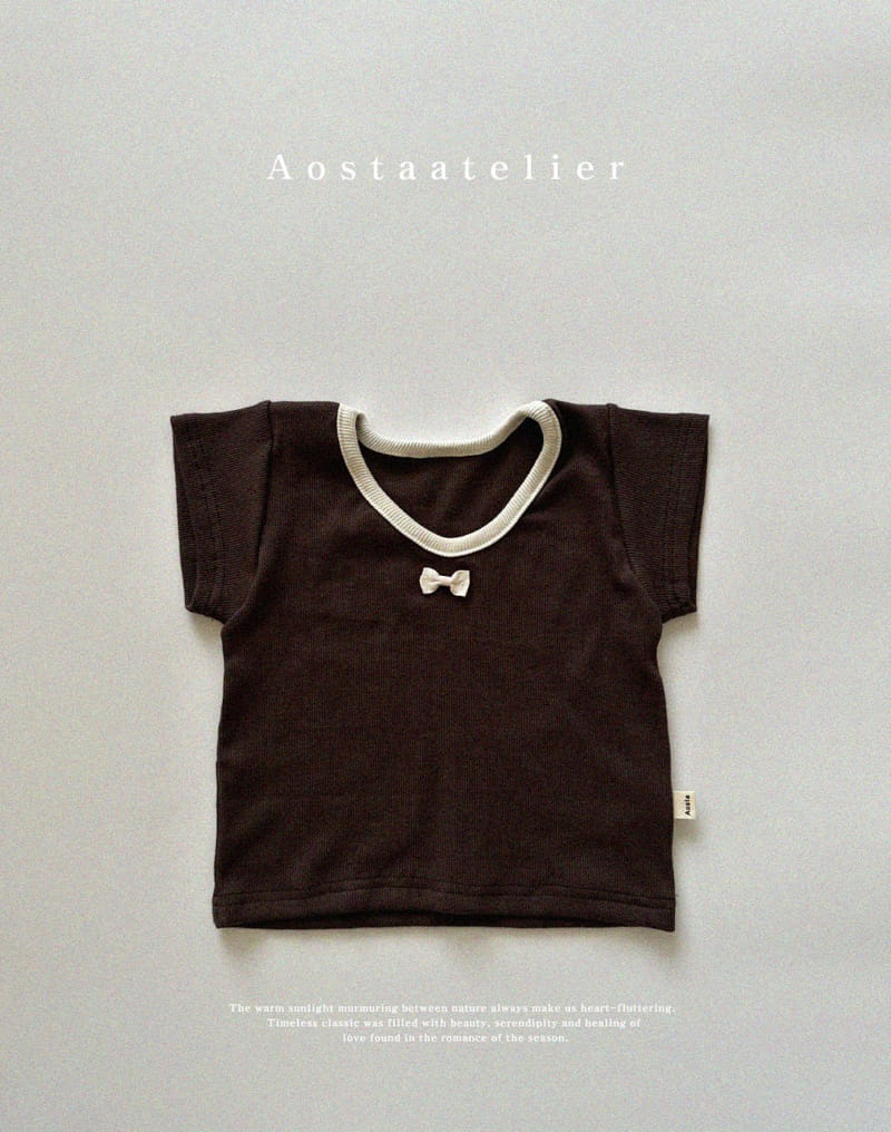 Aosta - Korean Children Fashion - #childofig - Rib Ribbon Tee - 7